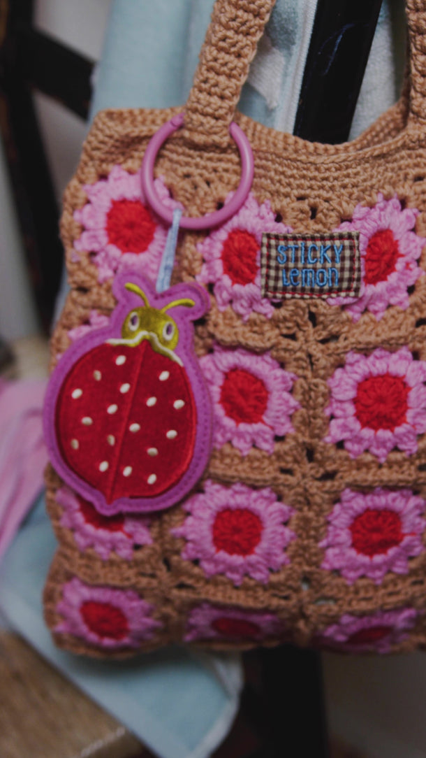 embroidered keychain ladybird
